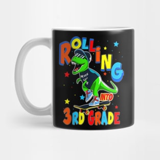 Kids Rolling Third Grade Dinosaur T Rex Back To School Mug